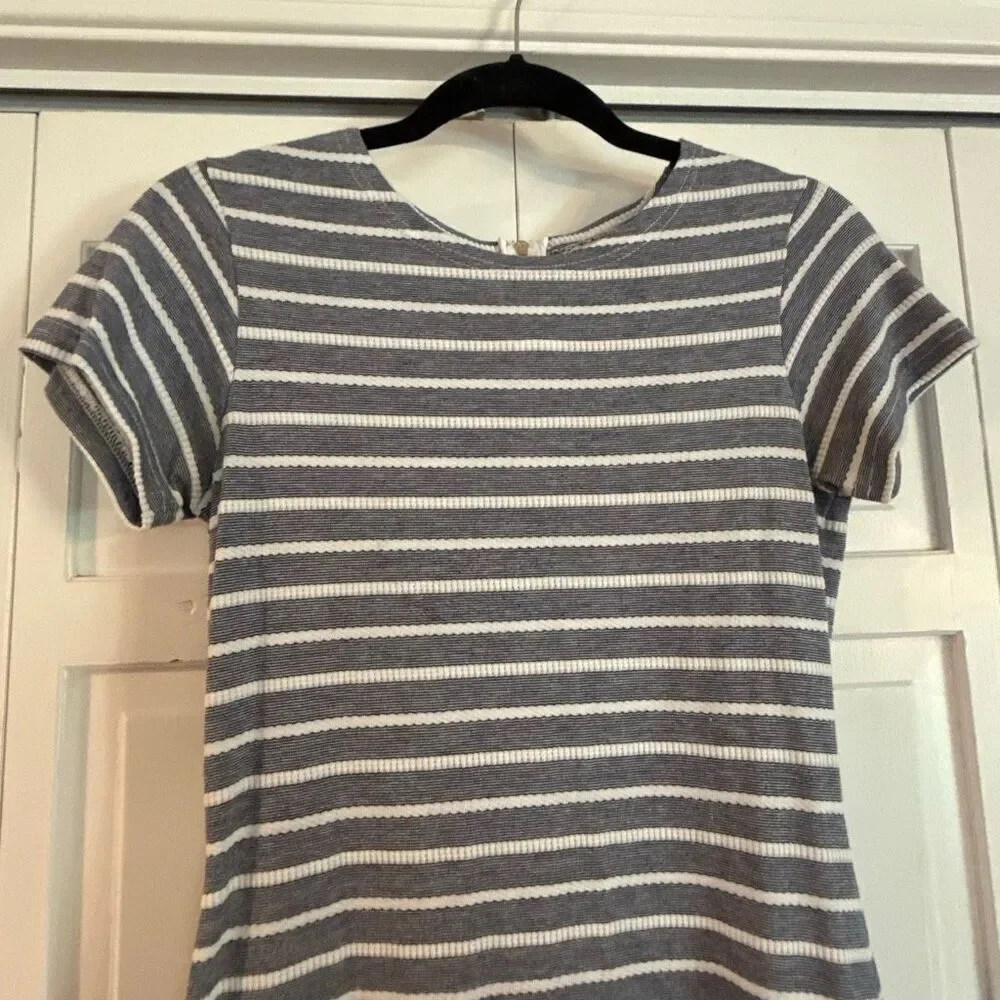 Sail to Sable grey and white striped crewneck shift nautical dress size xs - Picture 4 of 11